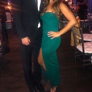 emerald green bandeau dress